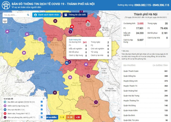 Hướng dẫn tra cứu vùng xanh, vùng đỏ tại Hà Nội, TPHCM và một số tỉnh - 1
