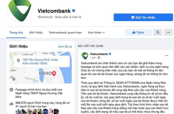 Vietcombank lên tiếng về sao kê - 1